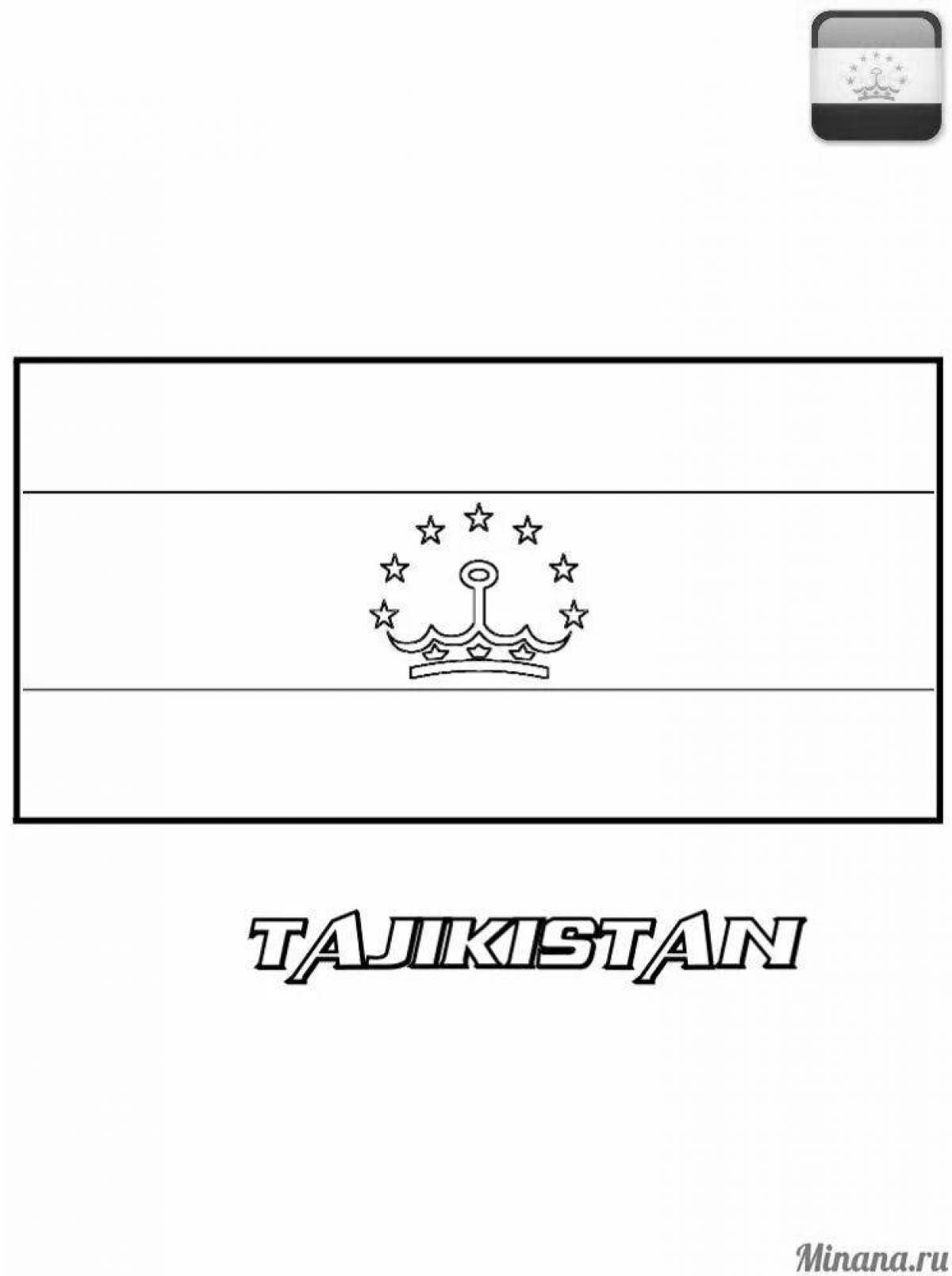 Illustrative flag of tajikistan coloring book