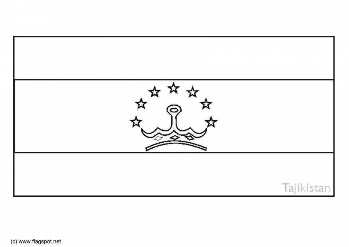 Tajikistan flag coloring page