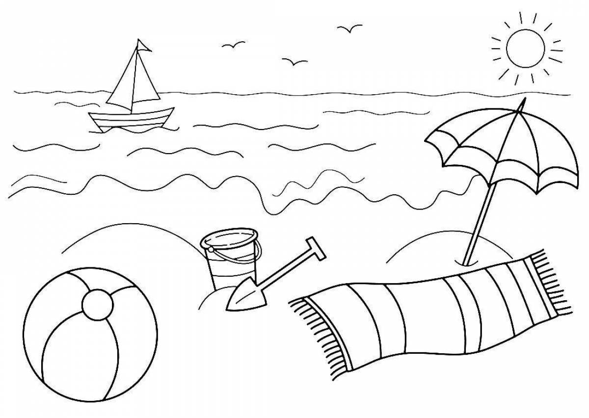 Great seascape coloring page