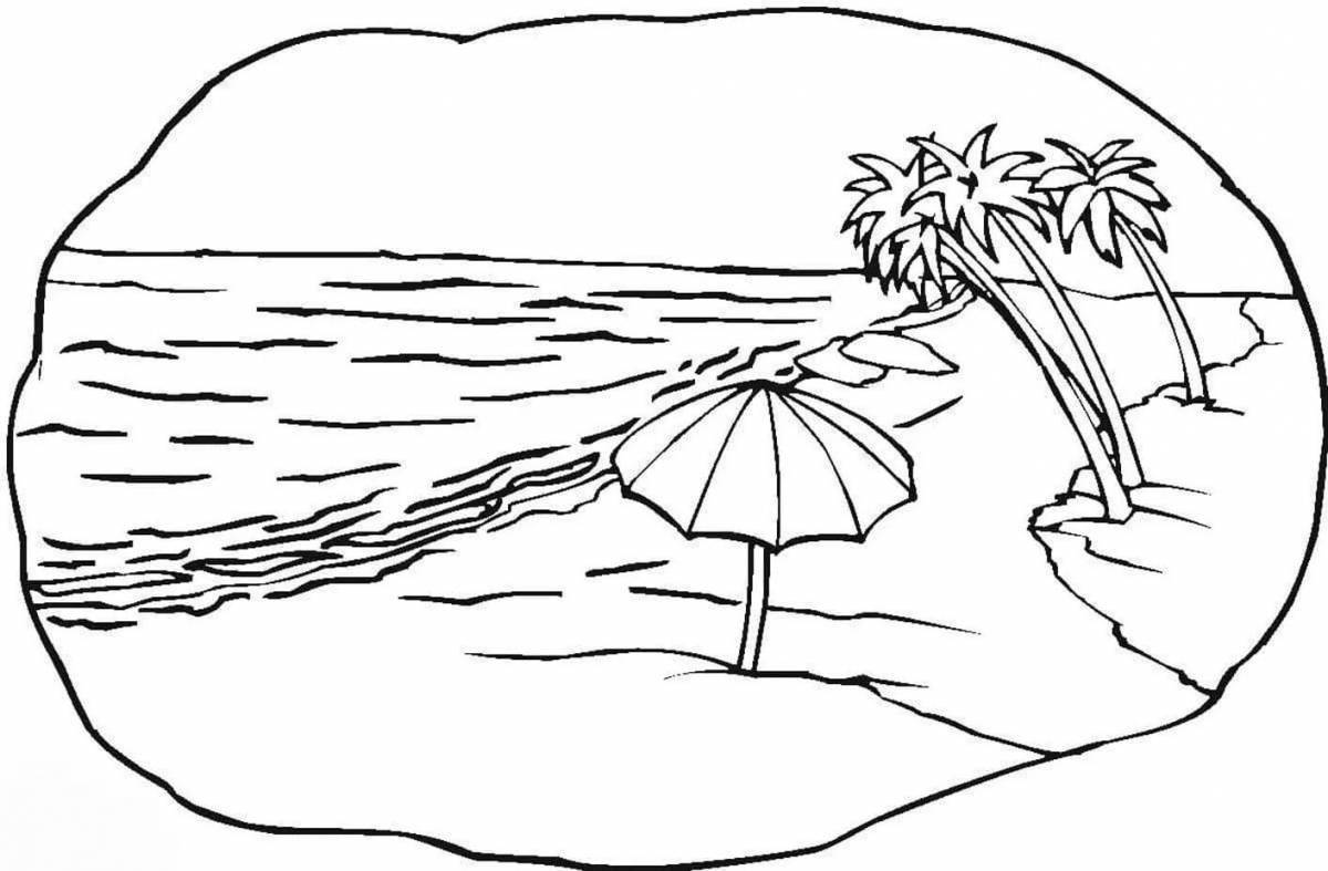 Calming seascape coloring page