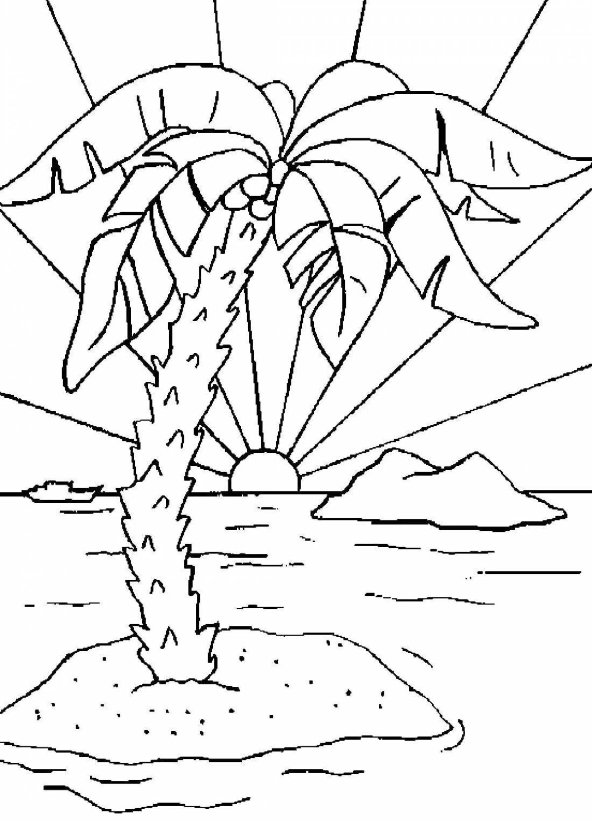 Awesome seascape coloring page
