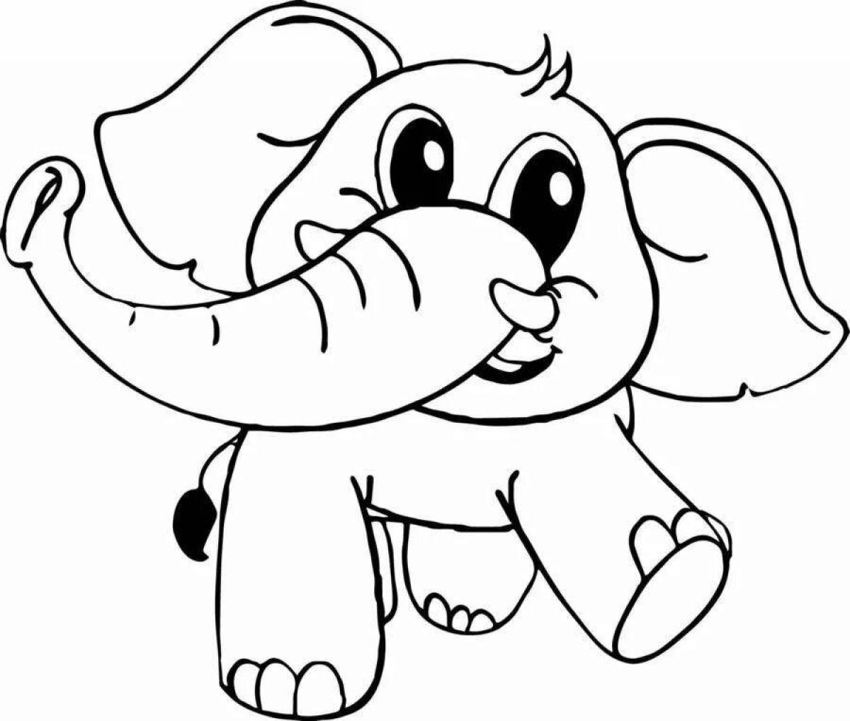 Playful pink elephant coloring page