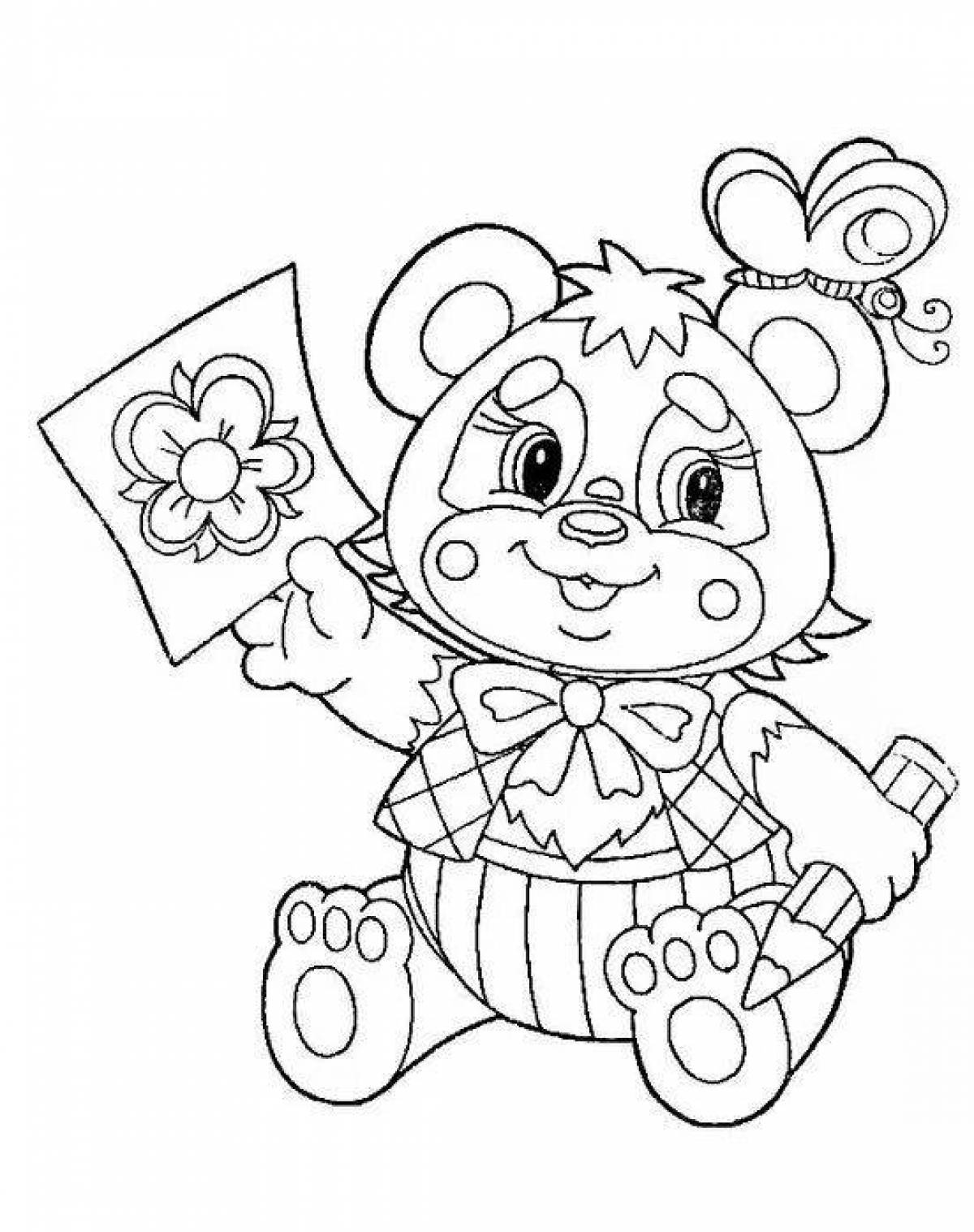 Adorable pink elephant coloring page