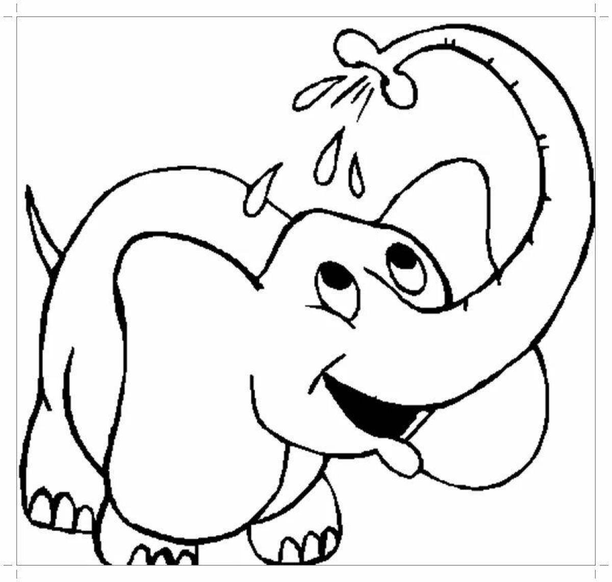 Gorgeous pink elephant coloring page