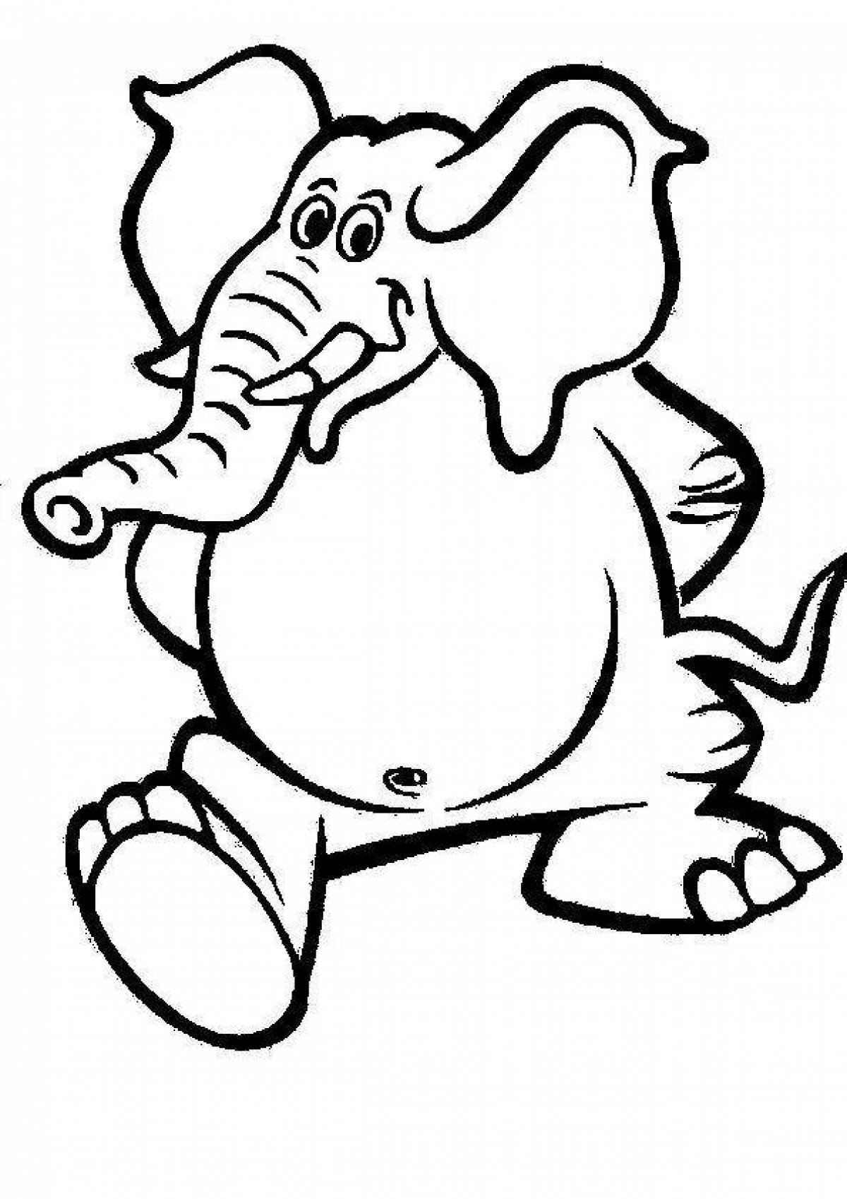 Sweet pink elephant coloring page