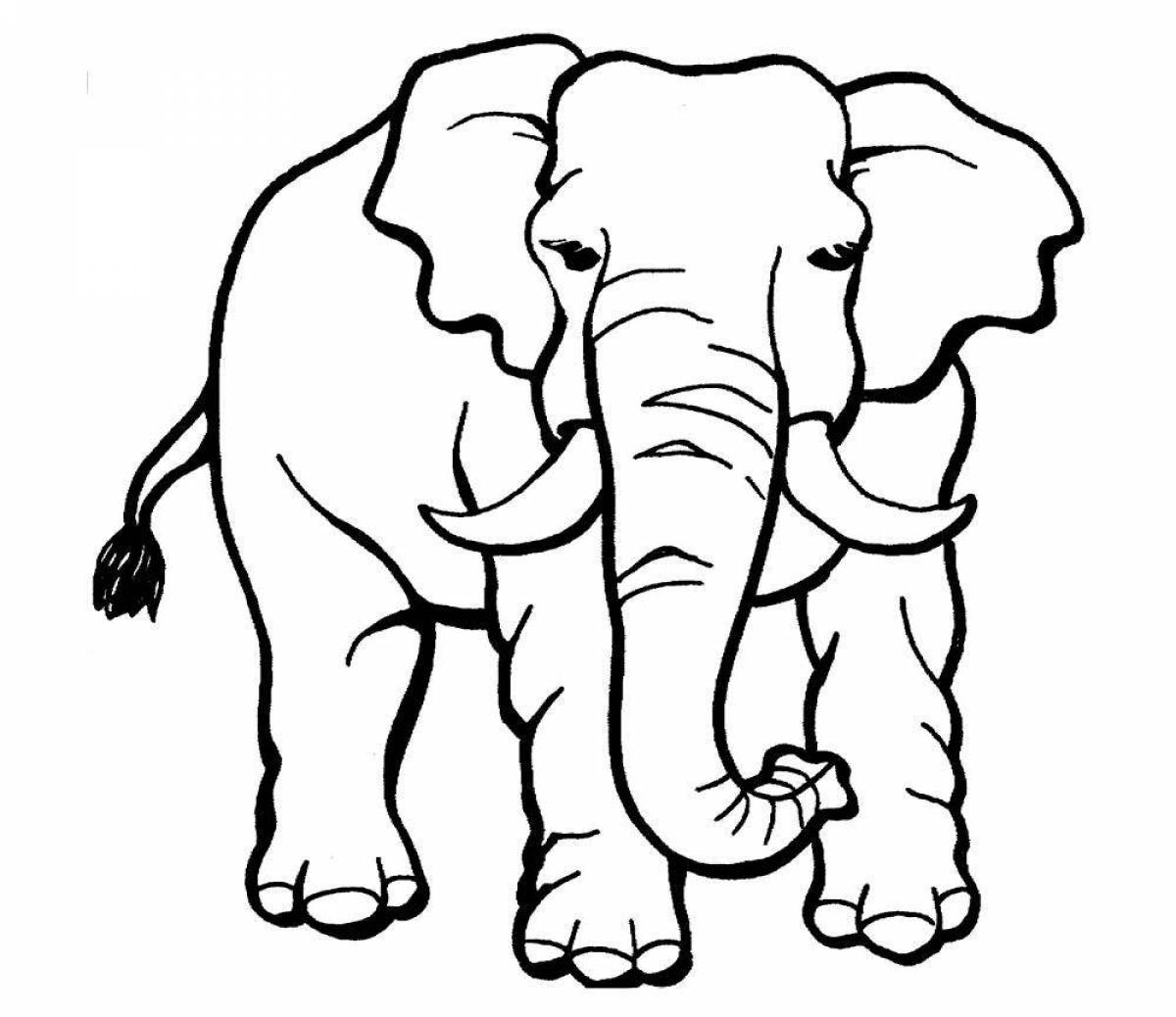 Cute pink elephant coloring page