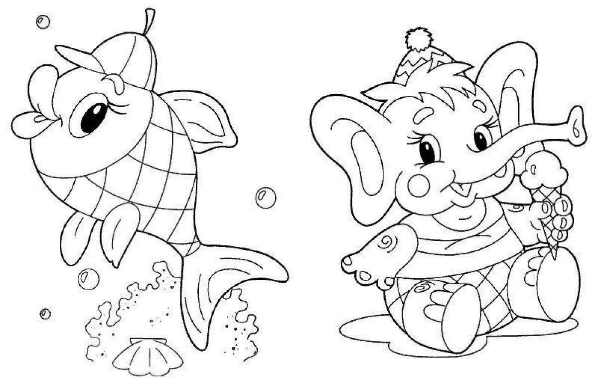 Dazzling pink elephant coloring page