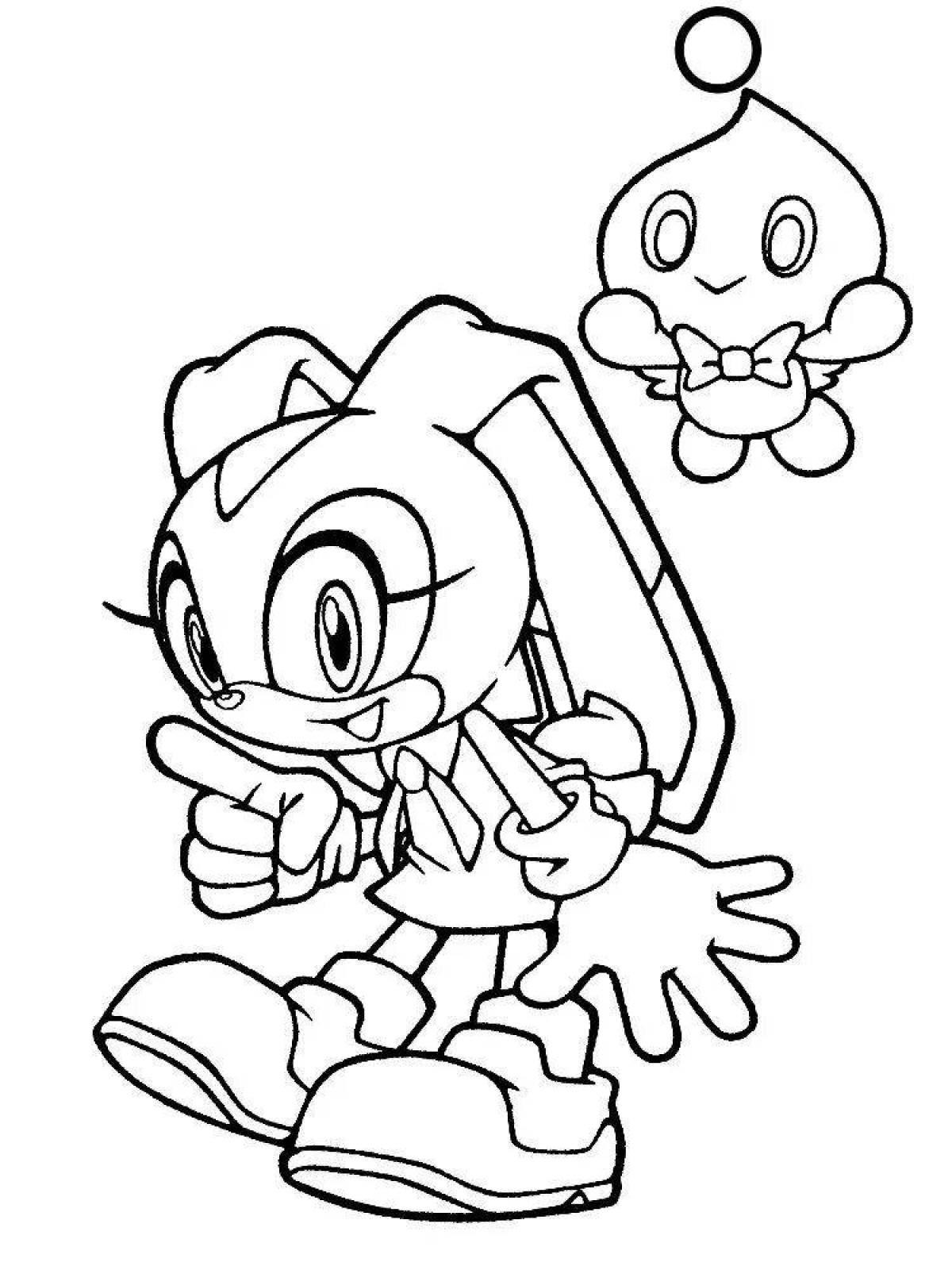Colorful white sonic coloring page