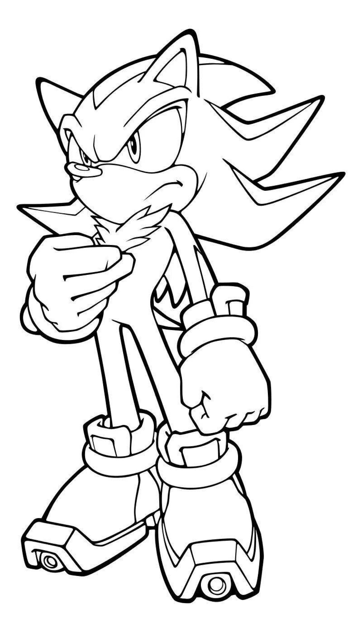 Joyful white sonic coloring page