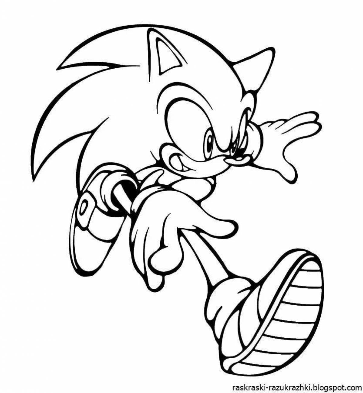 Bright white sonic coloring page