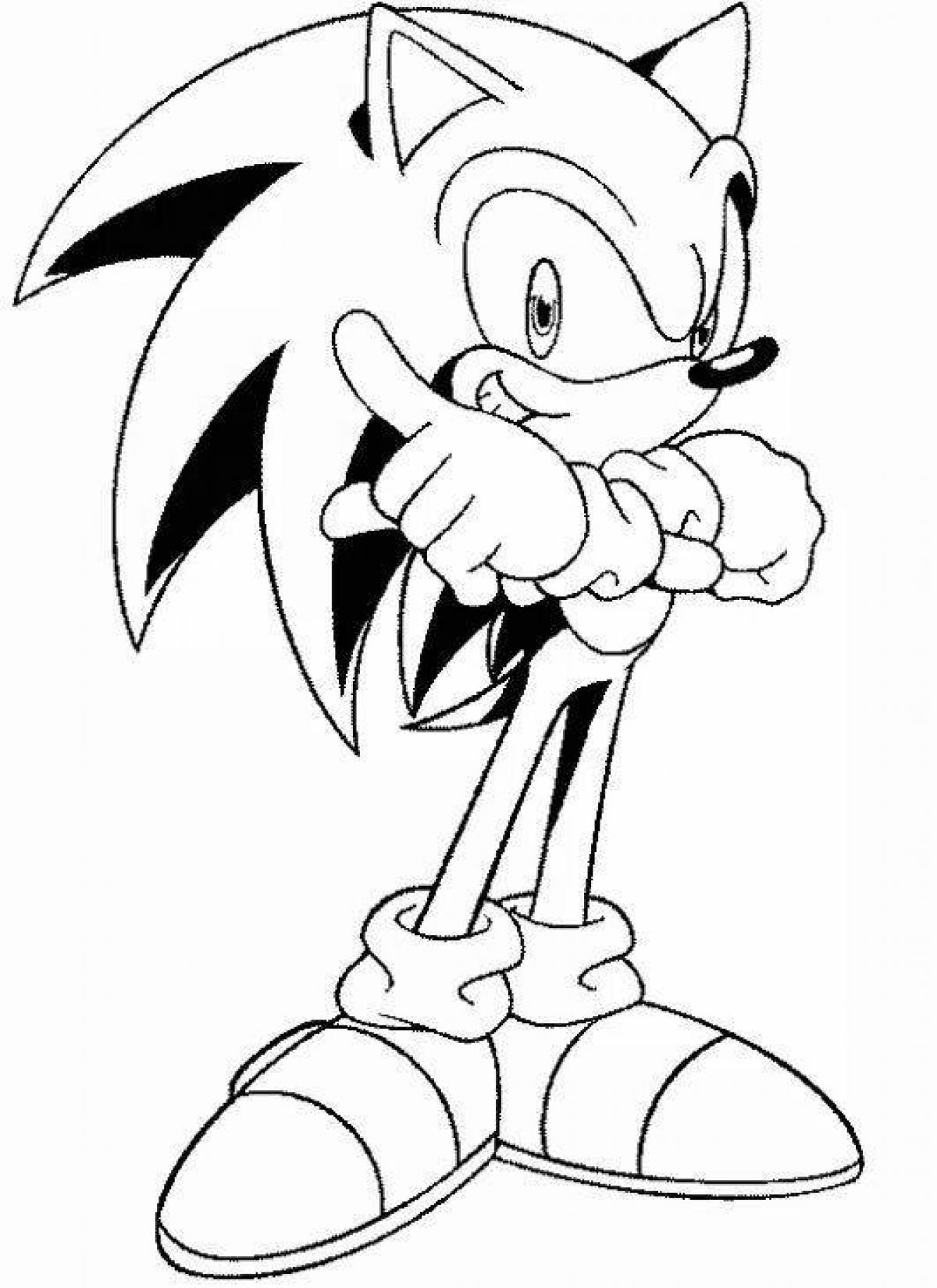 Fun white sonic coloring page