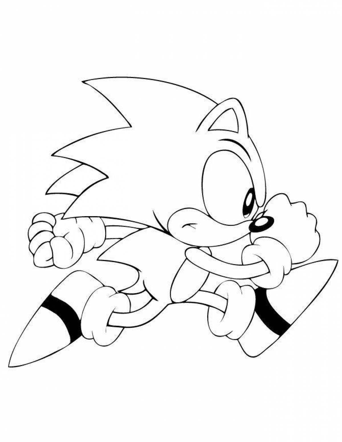 Playful white sonic coloring page