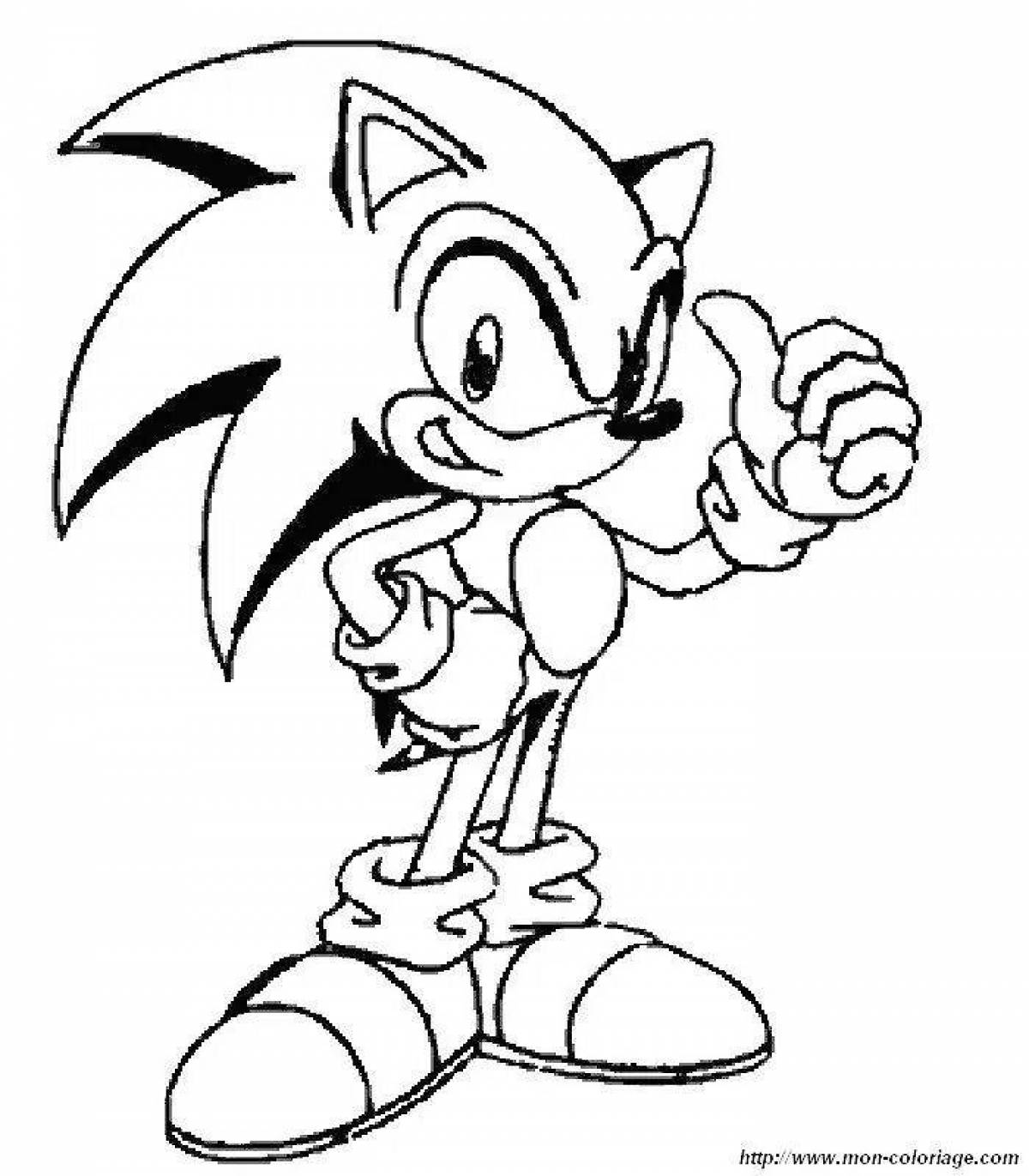 Sonic glowing white coloring page