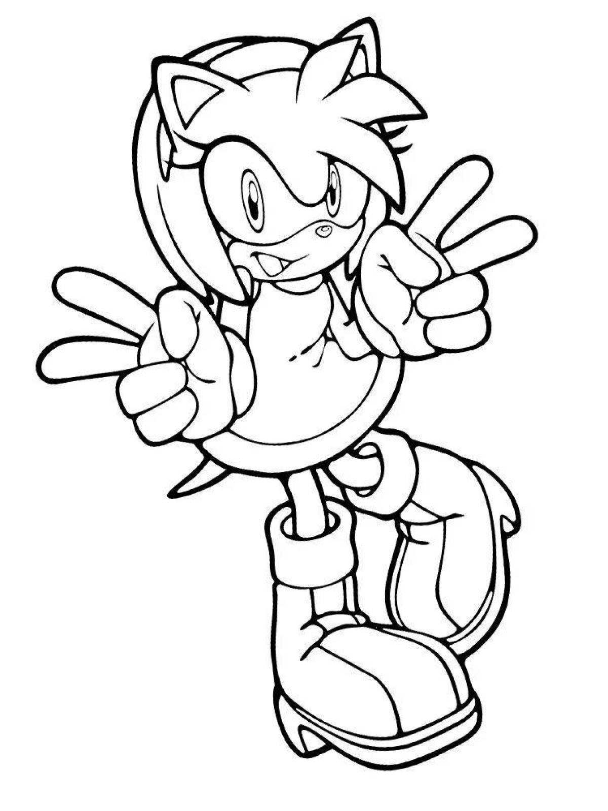 Sonic's sparkling white coloring page