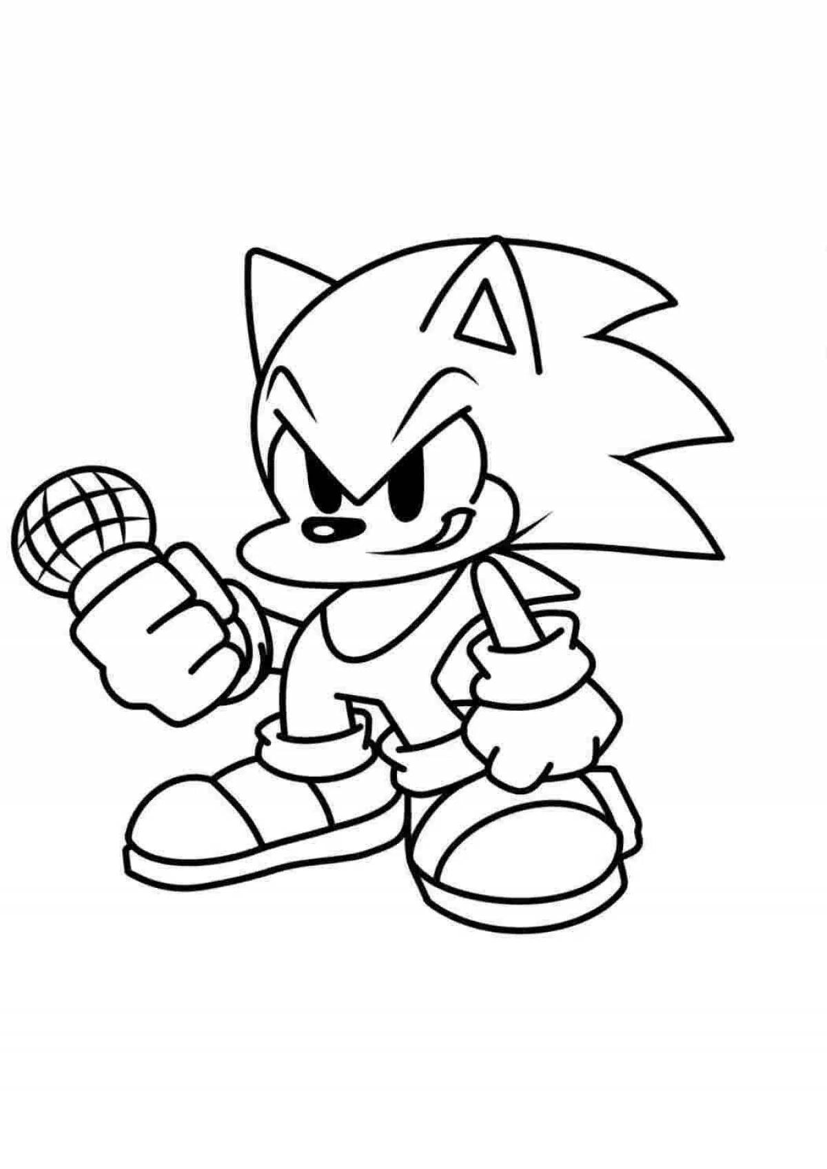 Glitter white sonic coloring page