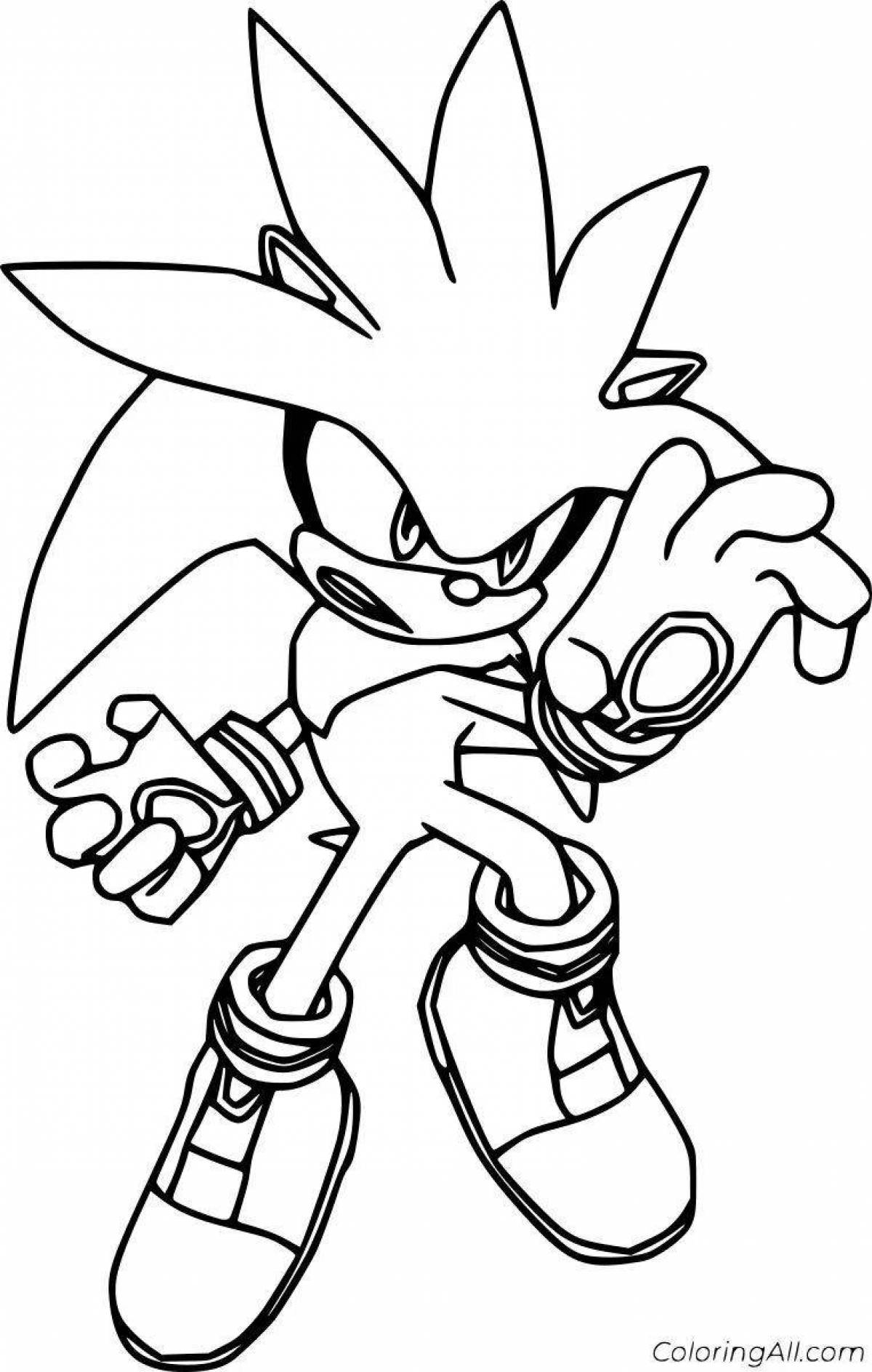 Joyful white sonic coloring page