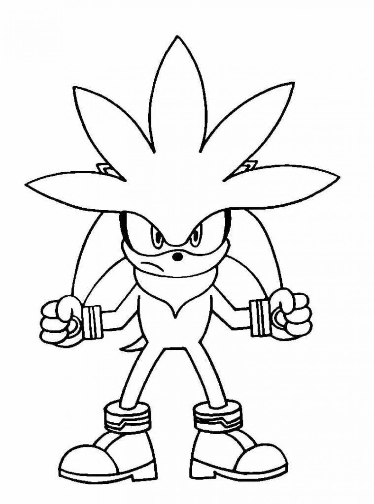 Gorgeous white sonic coloring page