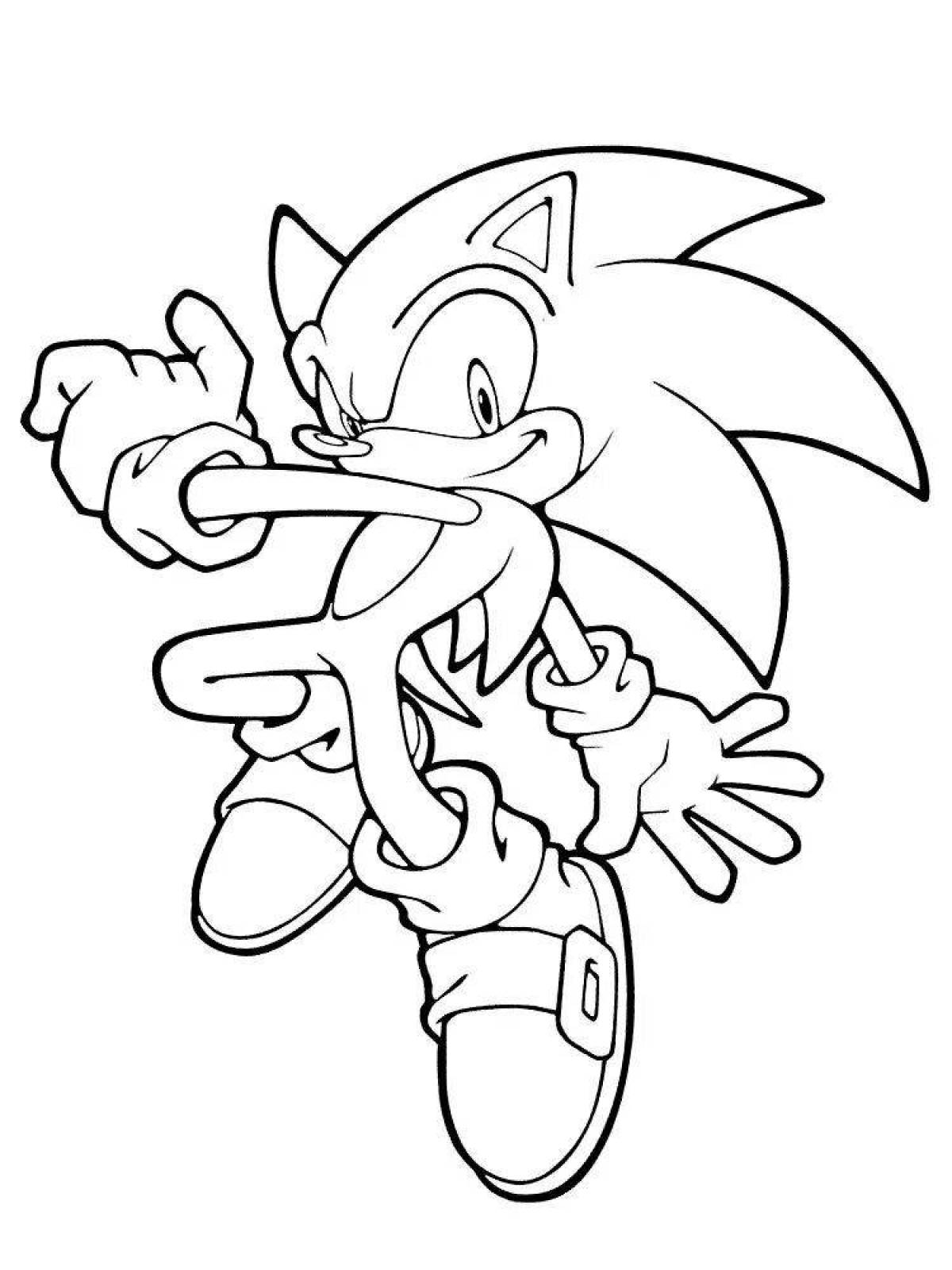 Exciting white sonic coloring page