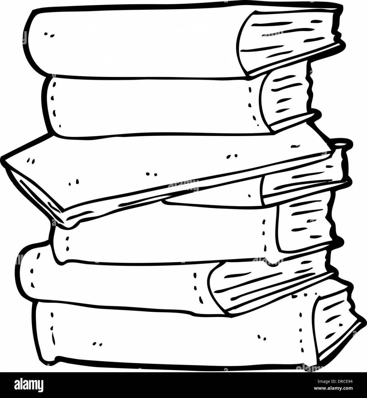Coloring live stack of books