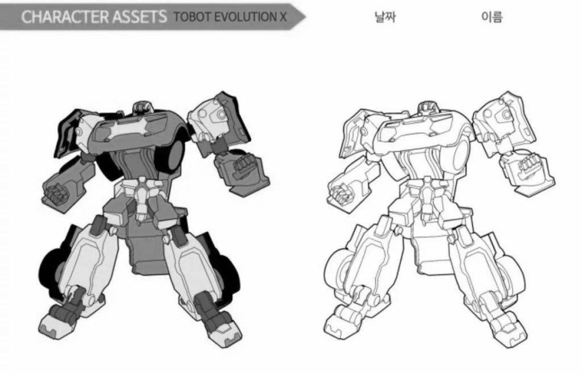 Cute tobot z coloring book