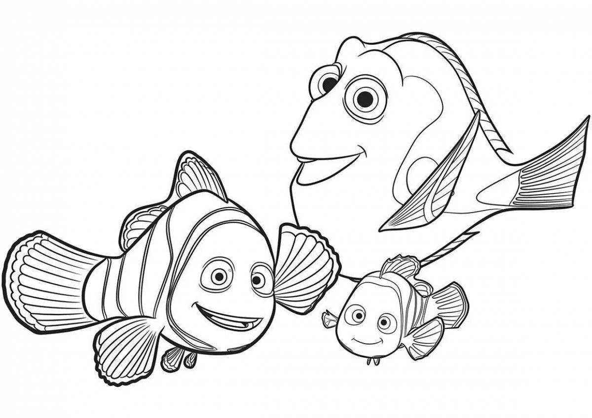 Nemo fish funny coloring book