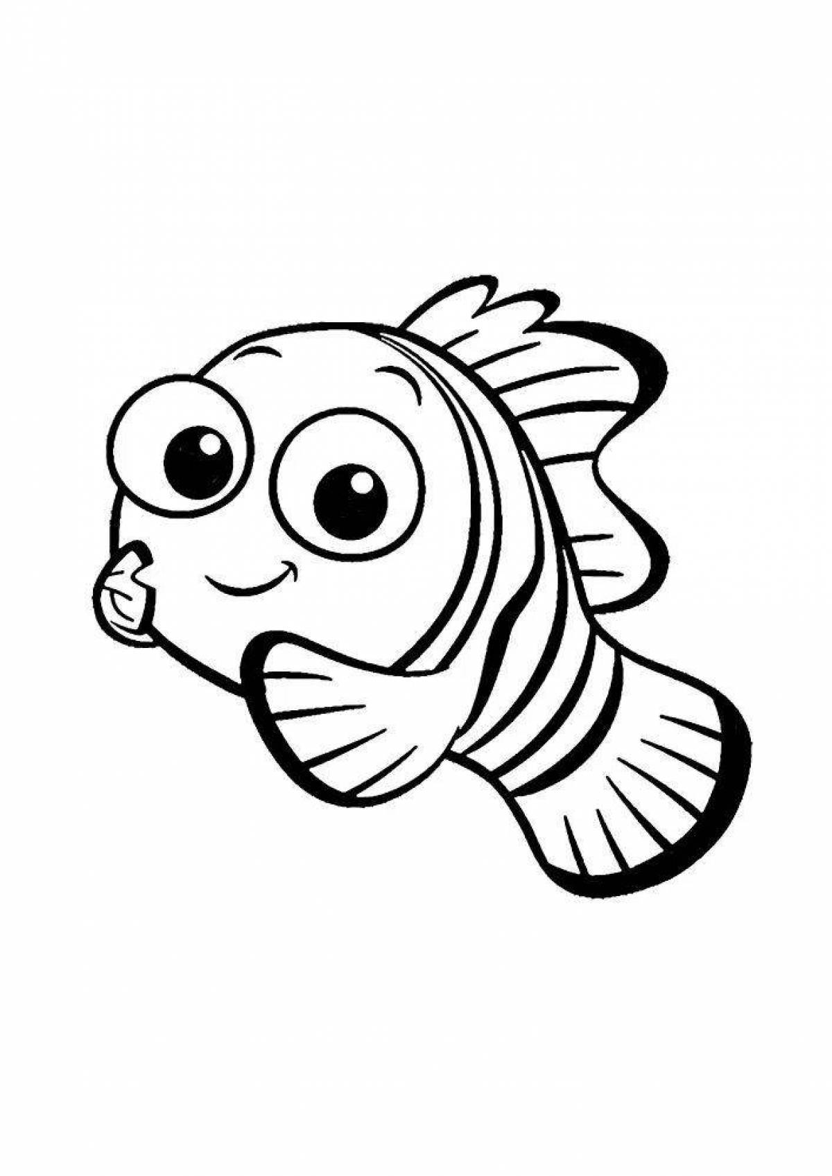 Потрясающая раскраска рыбка немо