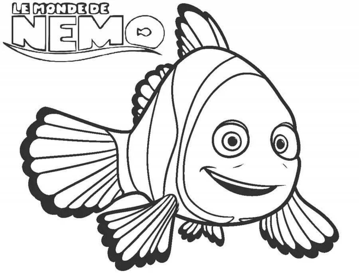 Humorous coloring Nemo fish