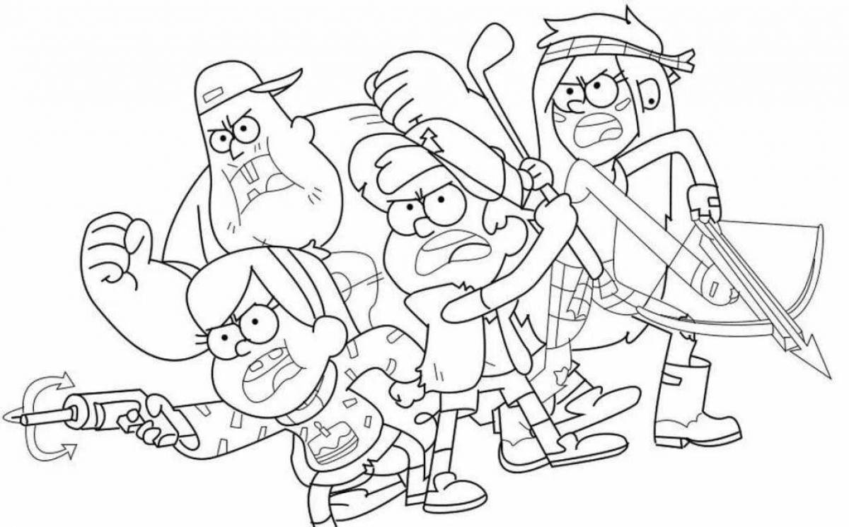 Funny coloring of gravity falls