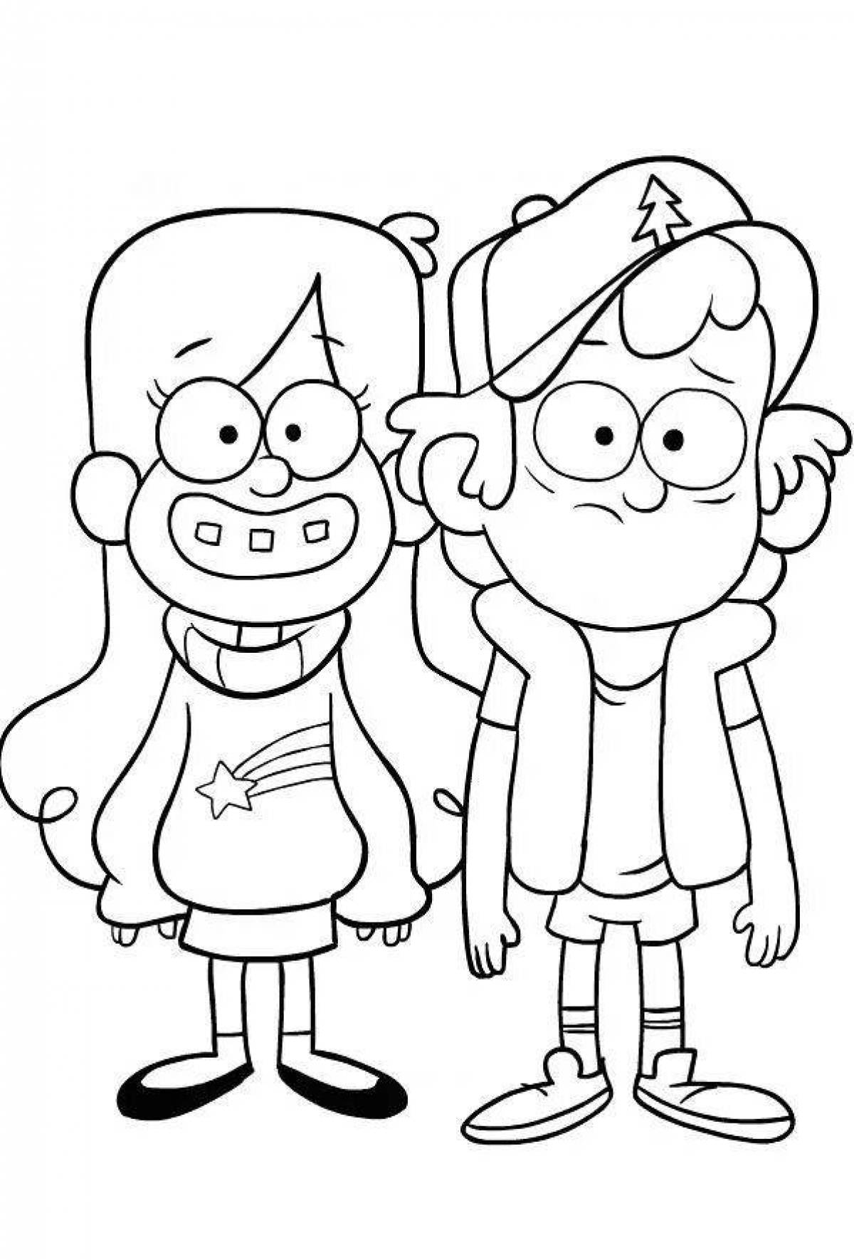 Glowing gravity falls coloring page