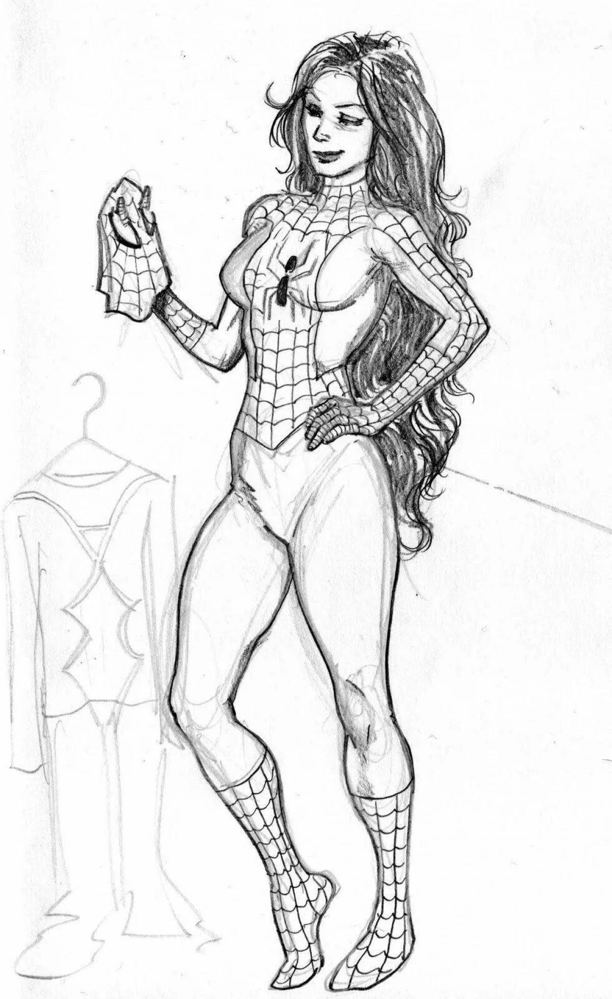 Coloring page bright spider woman