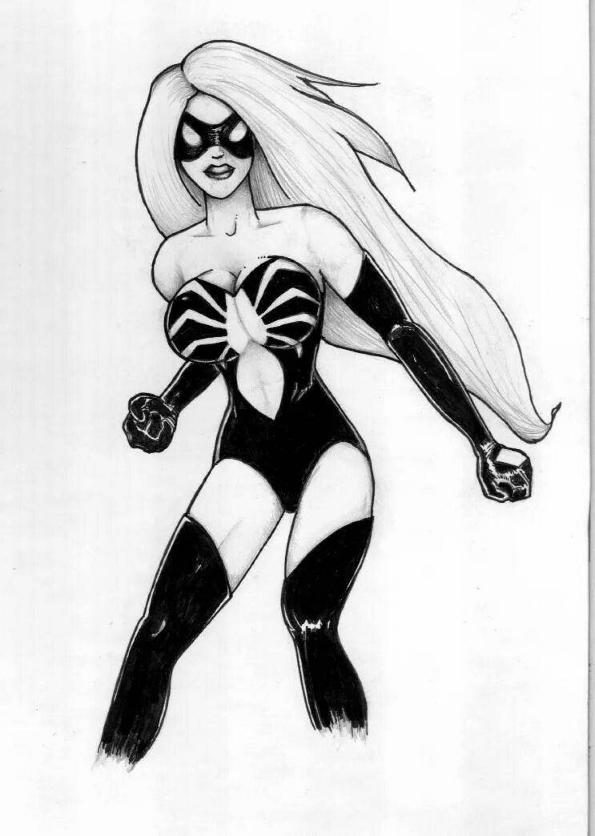 Majestic spider woman coloring page