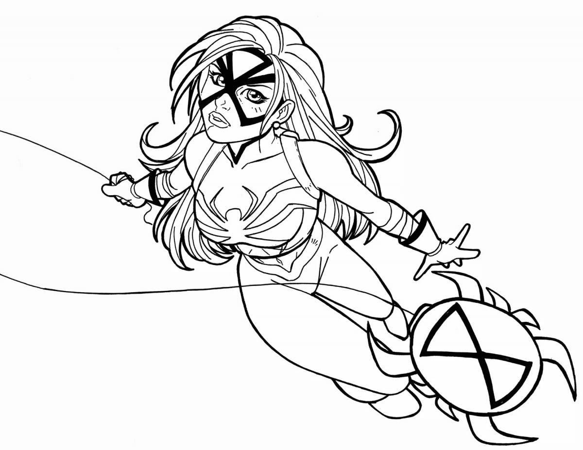Coloring page nice spider woman