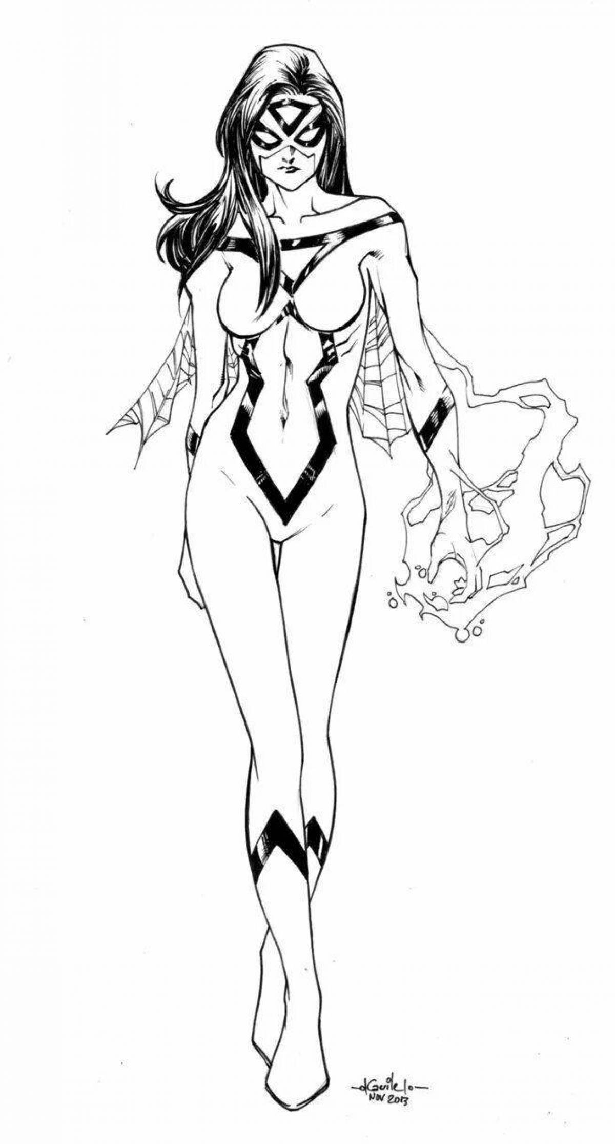 Coloring page brilliant spider woman