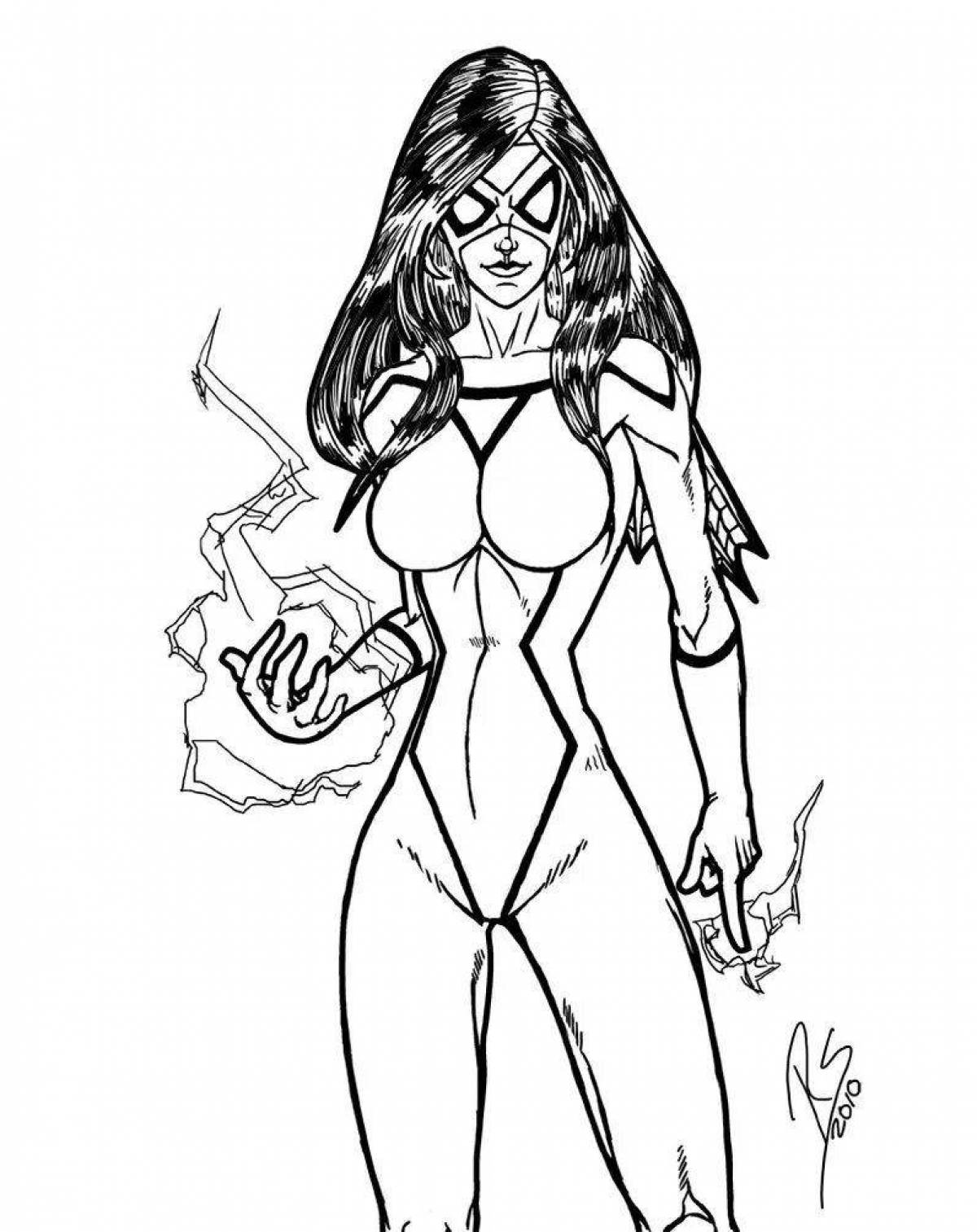 Coloring page exquisite spider woman
