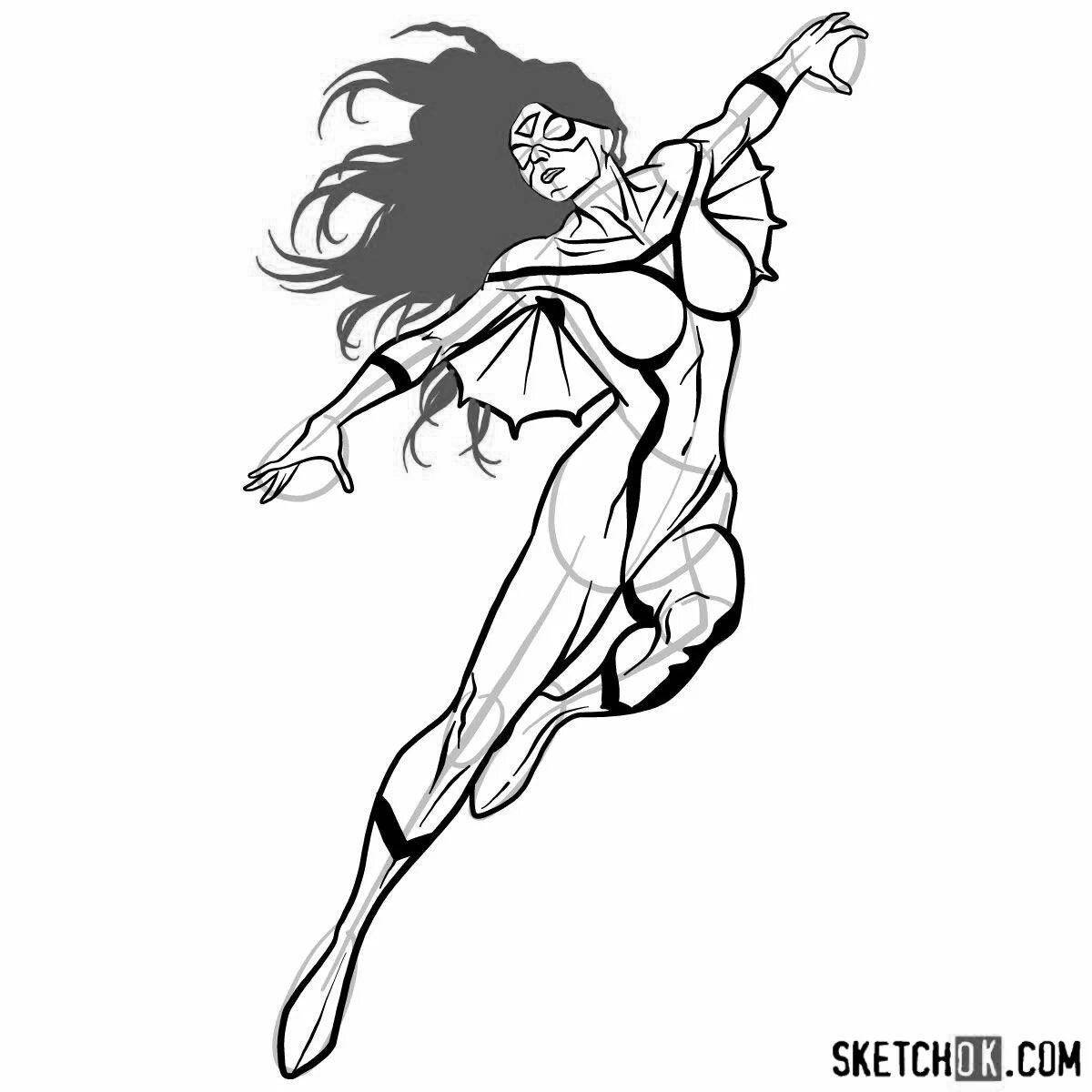 Charming spider woman coloring book