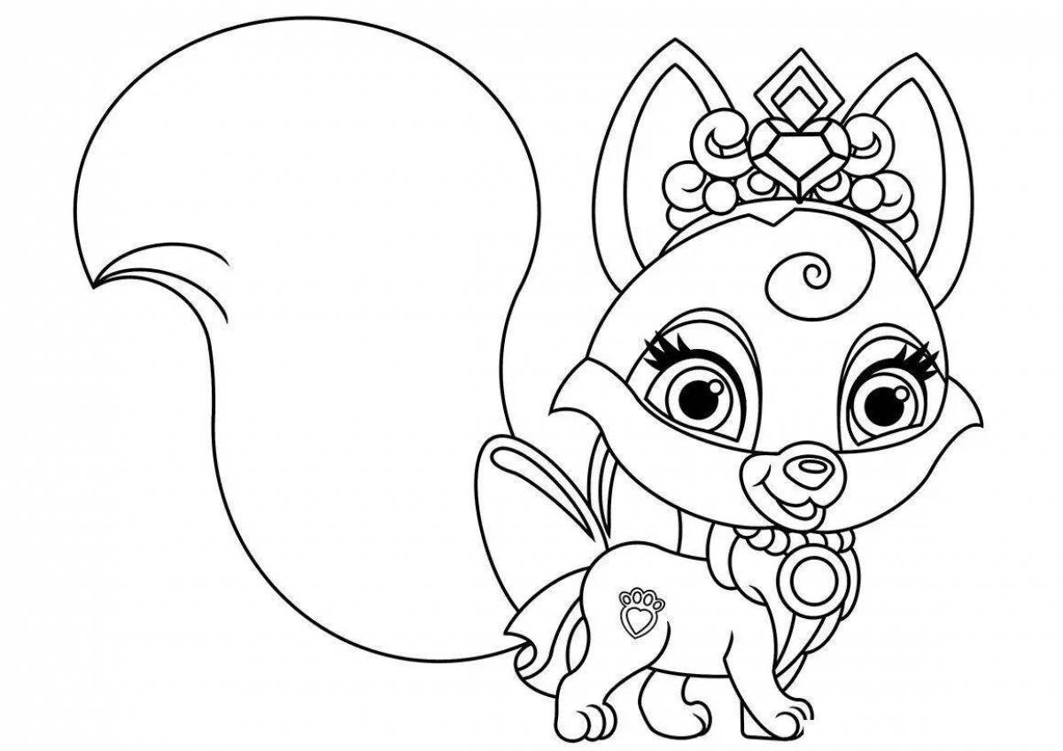 Colorful enchantimals cat coloring page