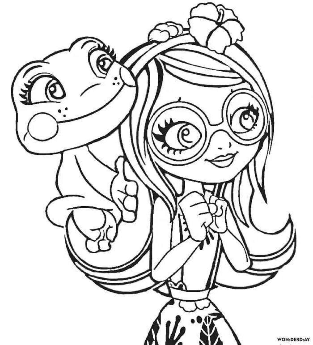 Enchantimals cats coloring page