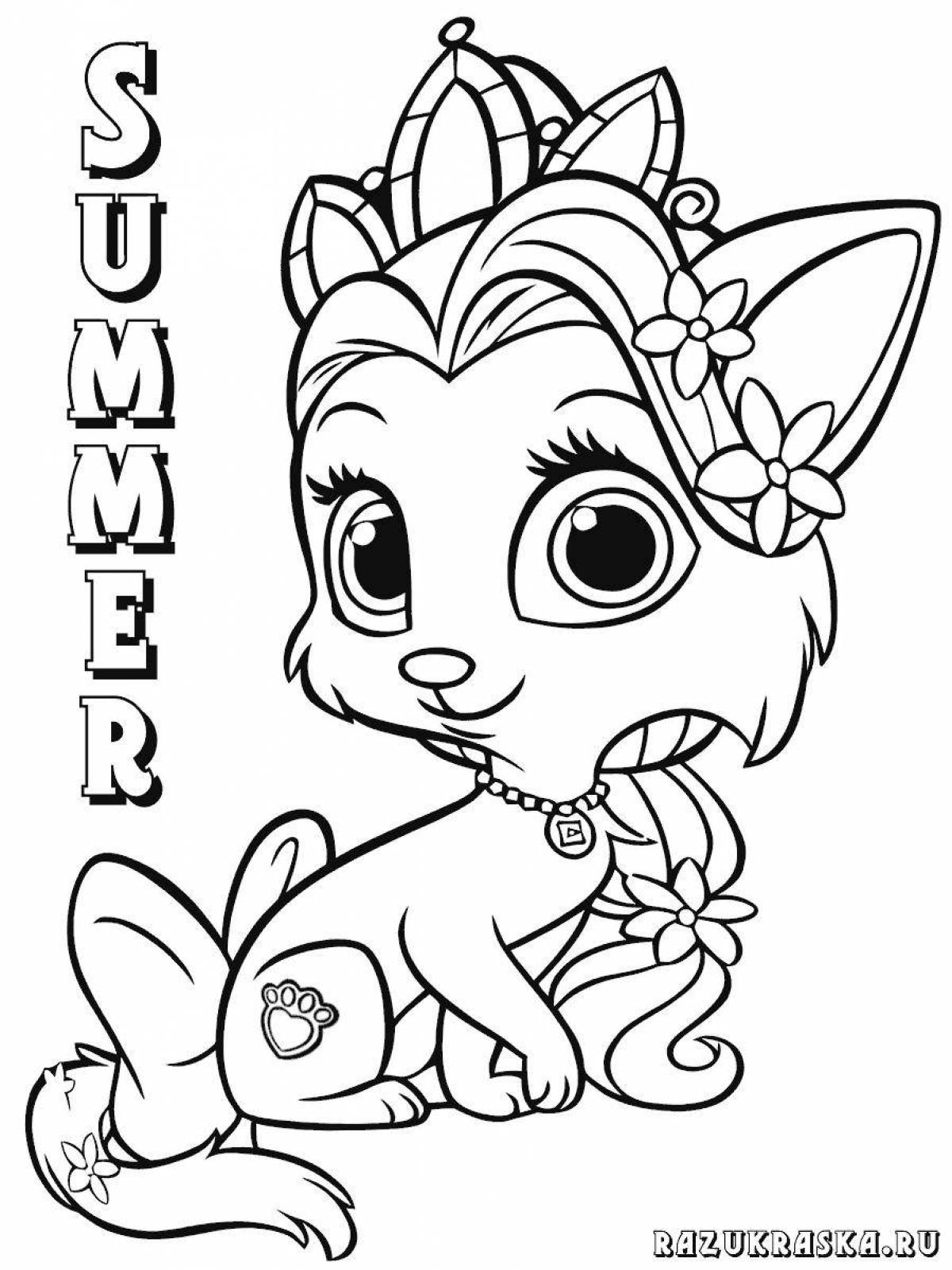 Gorgeous enchantimals cat coloring page