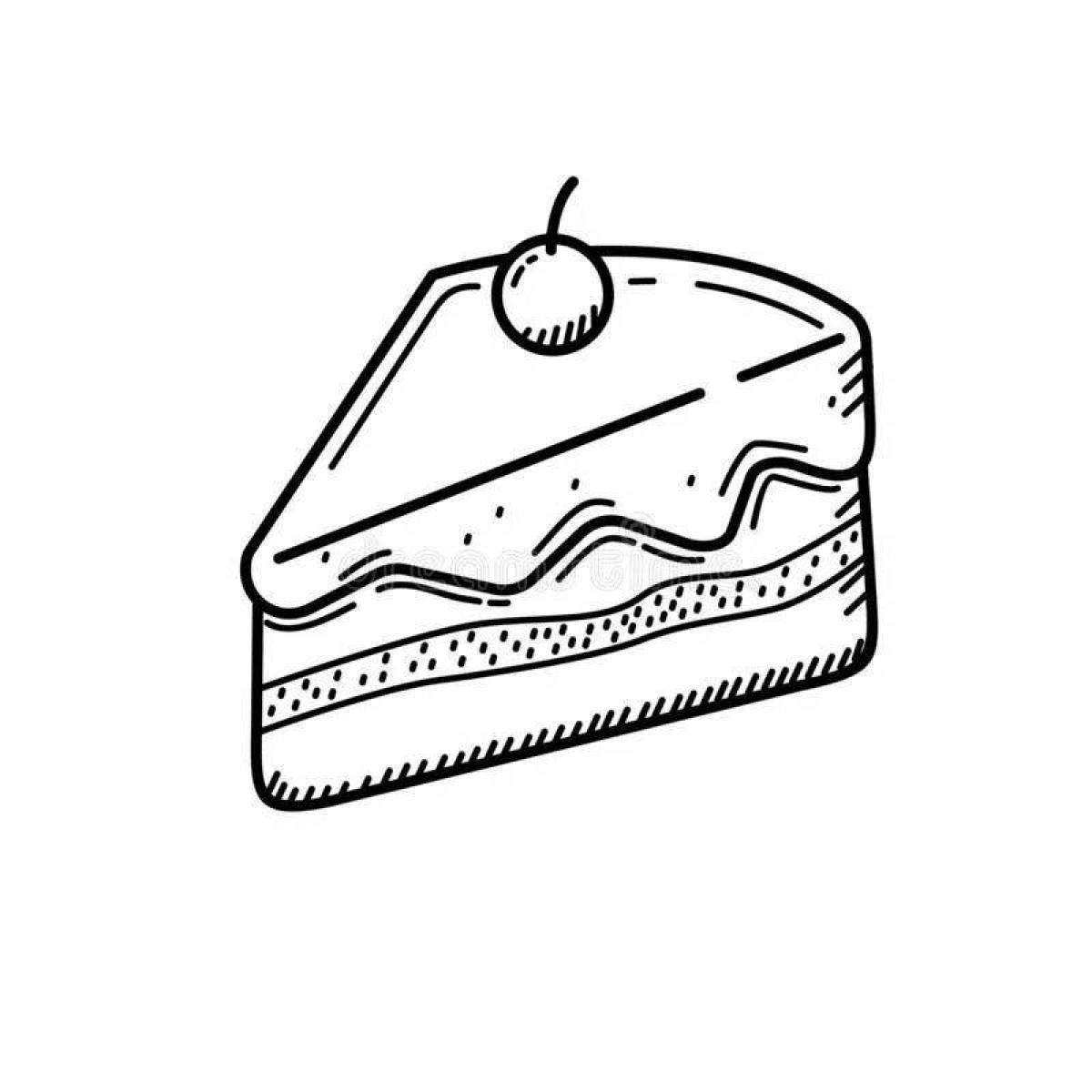 Восхитительная страница раскраски кусочек пирога