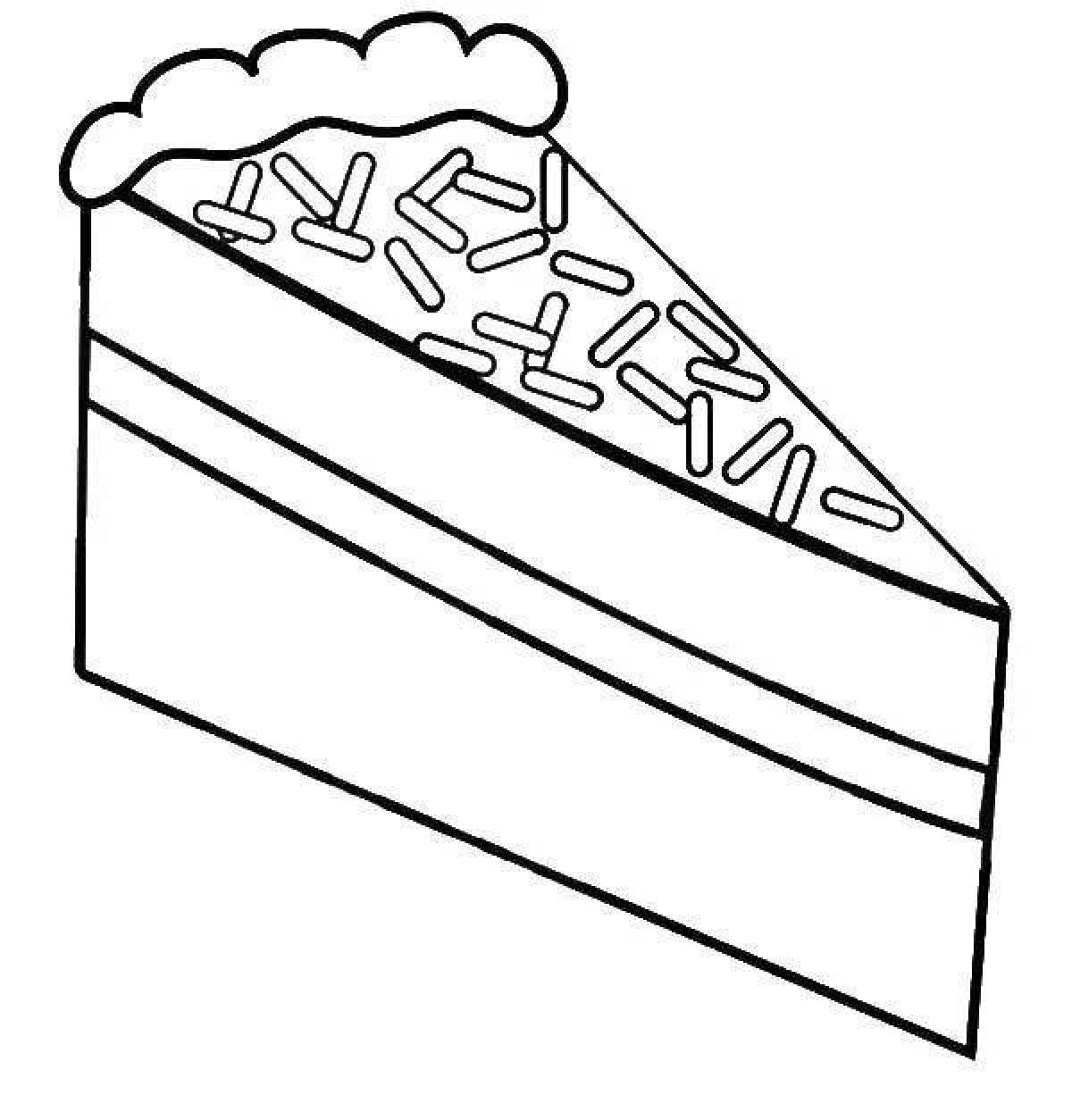 Tempting coloring page slice of pie