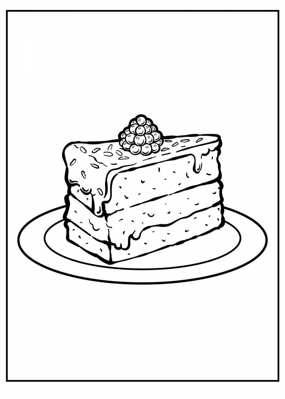 Сливочная раскраска кусок пирога