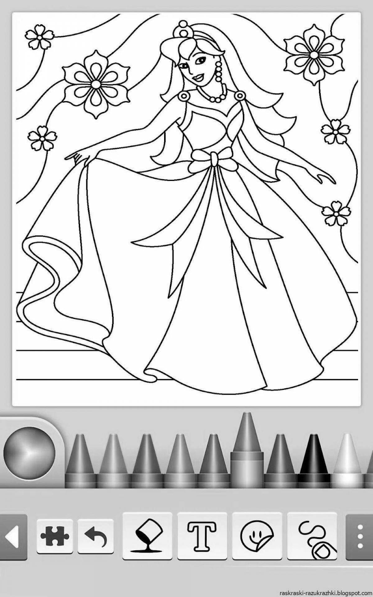 Joyful princess coloring