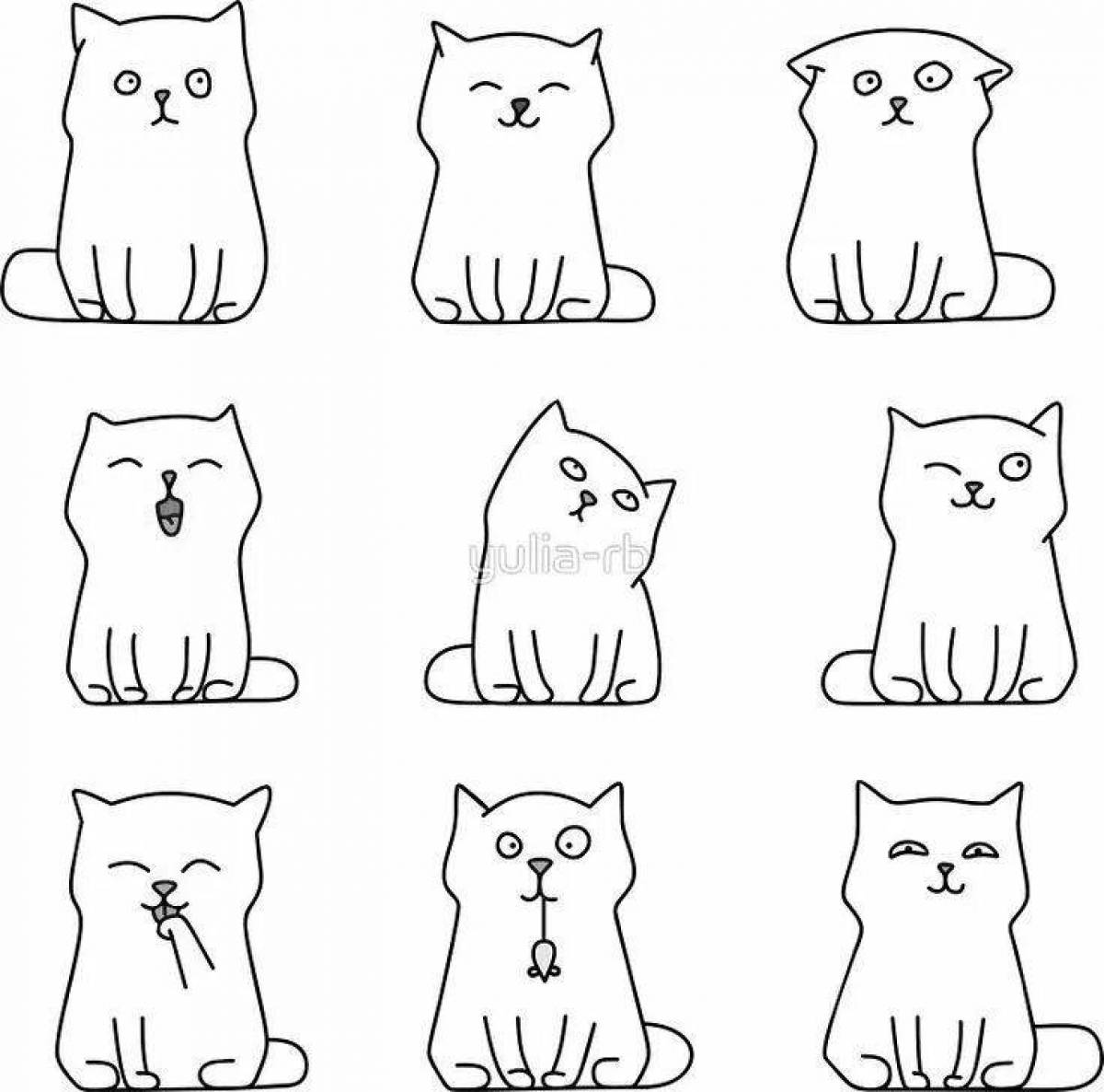 Exotic cat coloring page
