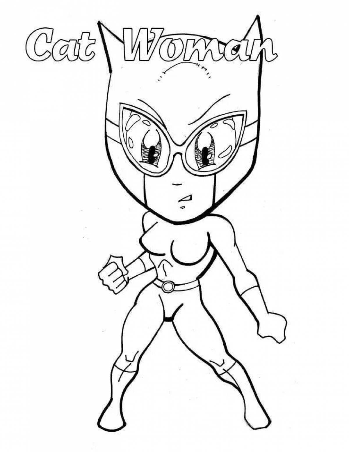 Coloring book brave super cat