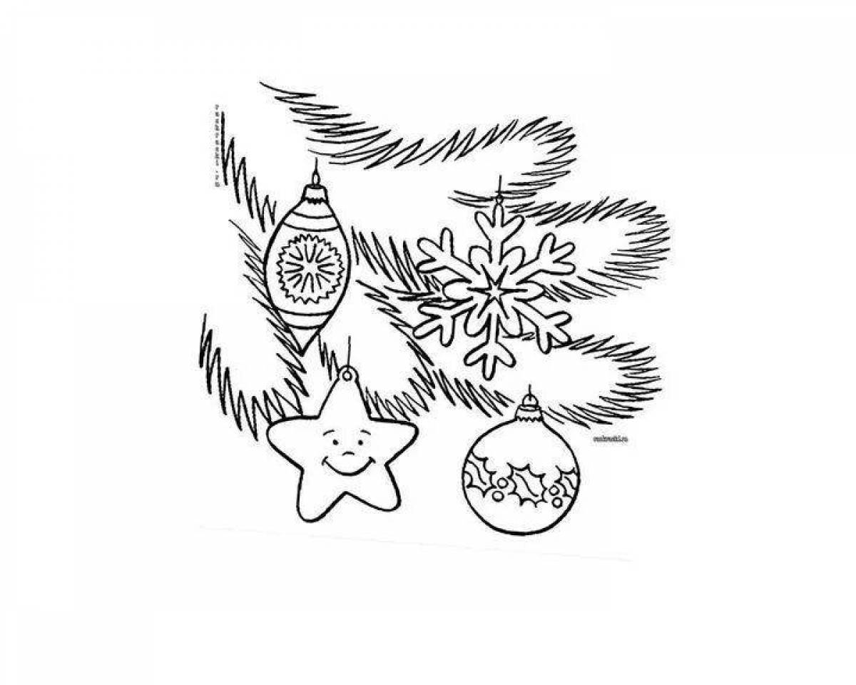 Coloring page beautiful fir twig