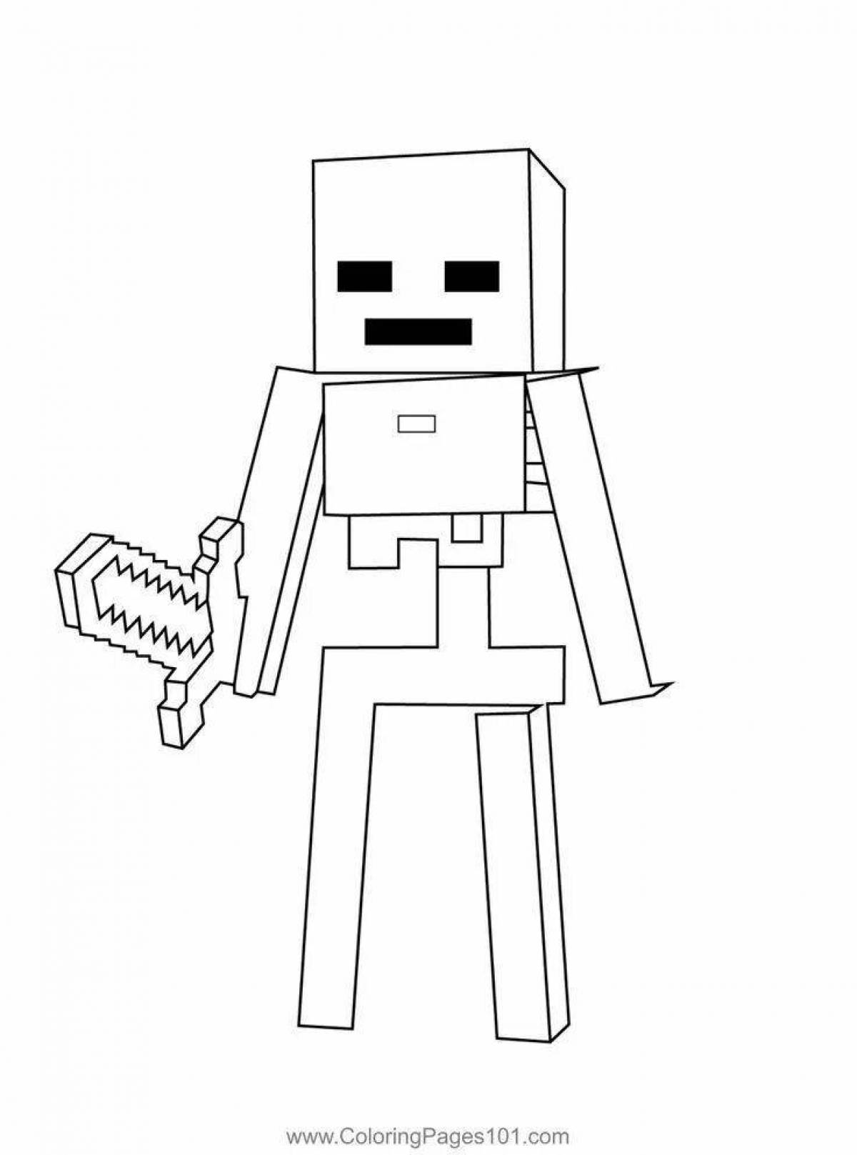 Awesome vizer minecraft coloring page