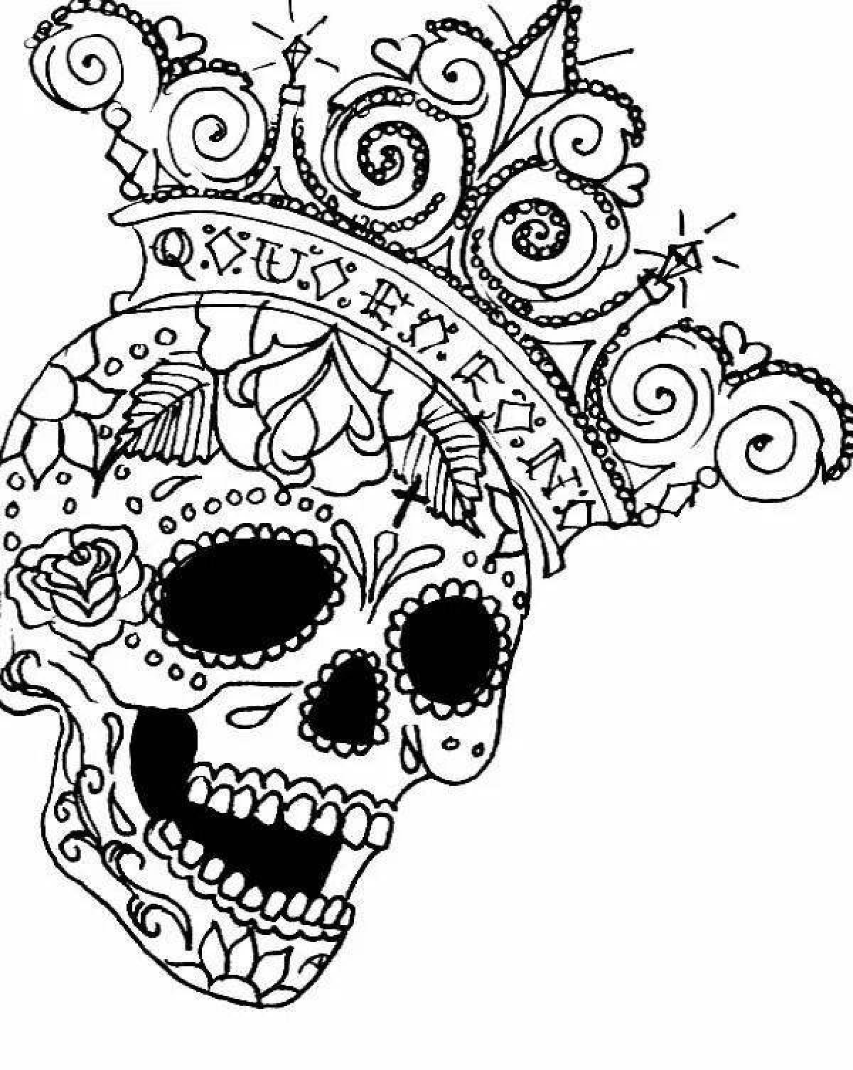 Magic anti-stress skull coloring