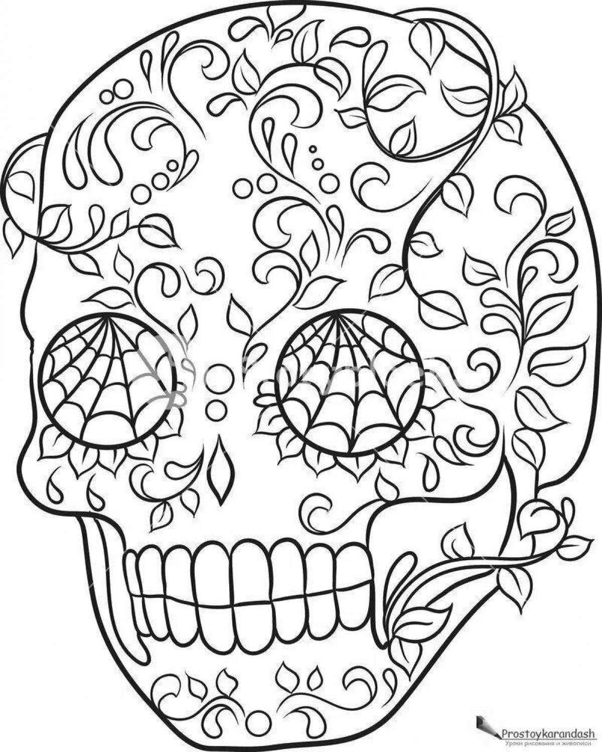 Coloring skull serene antistress