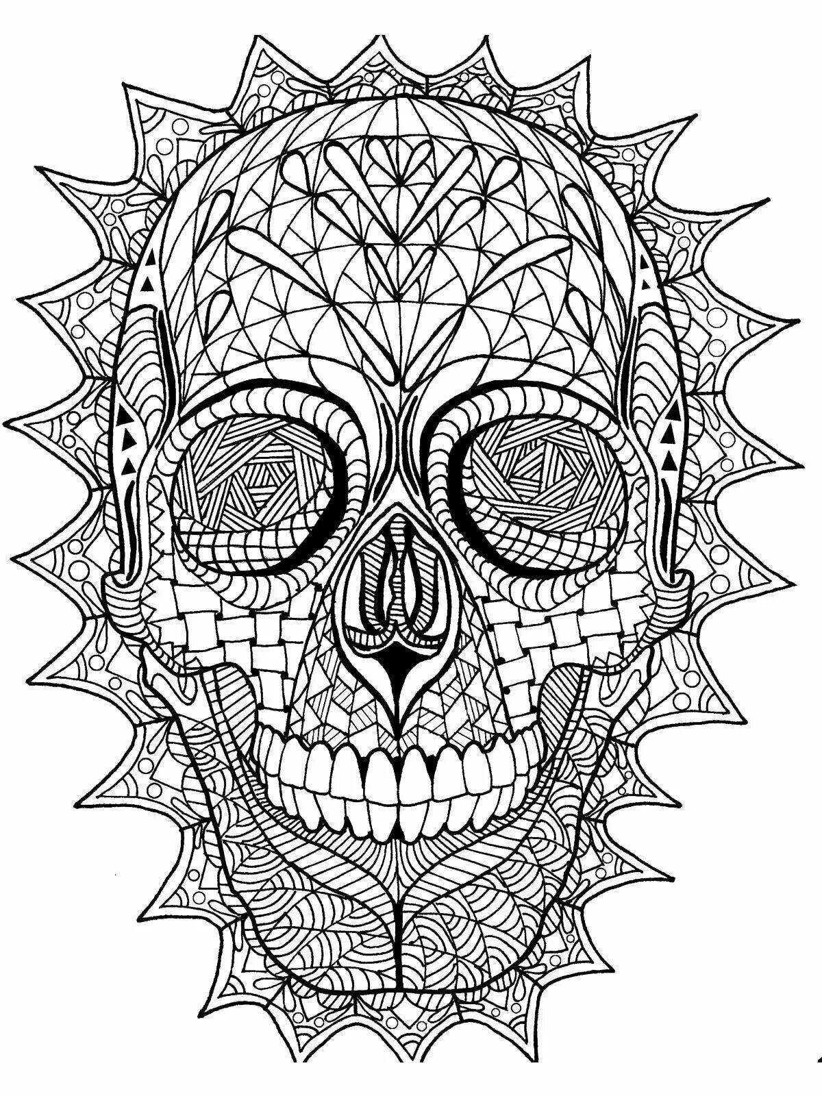 Gorgeous anti-stress skull coloring book