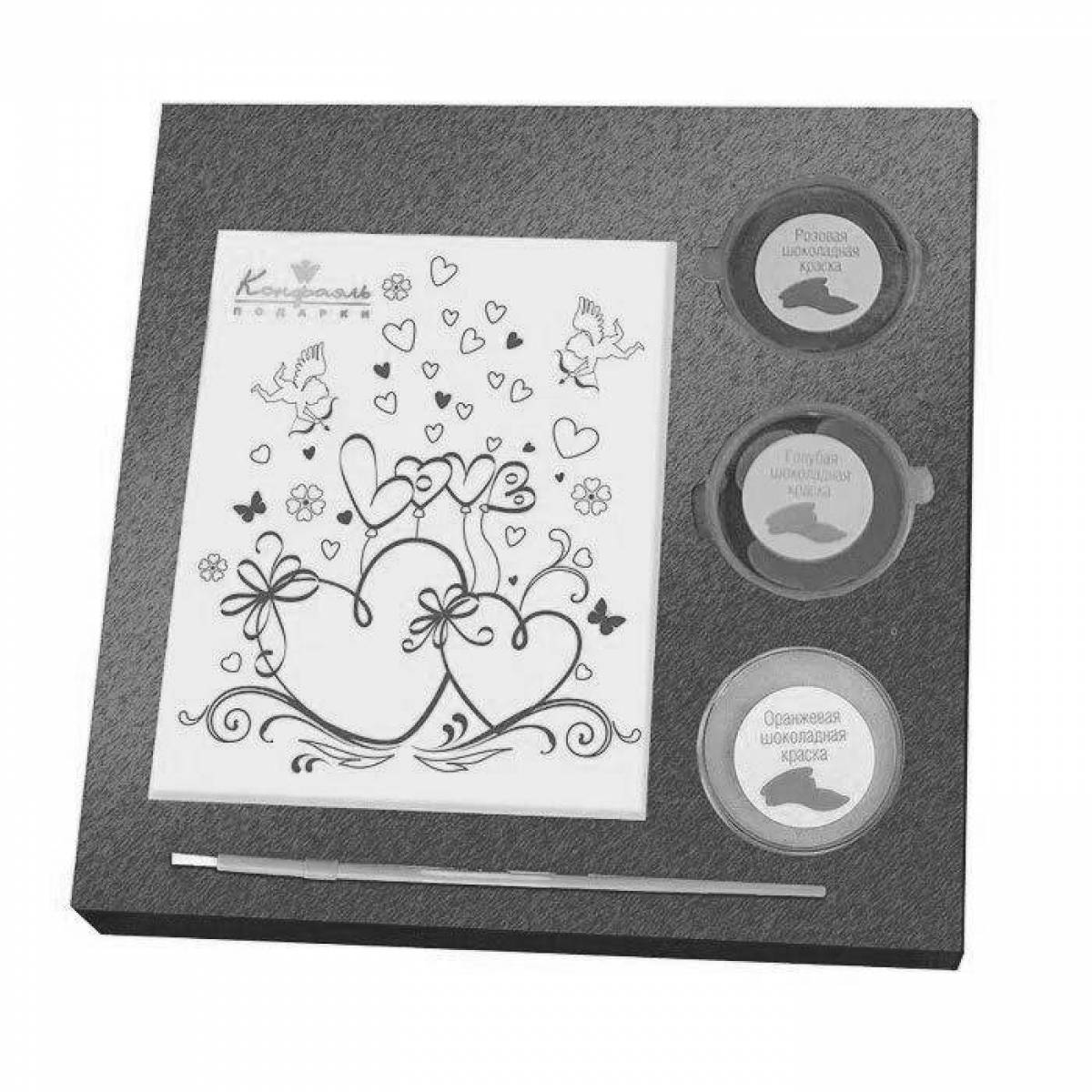 Раскраска декоративный шоколадный конфаэль